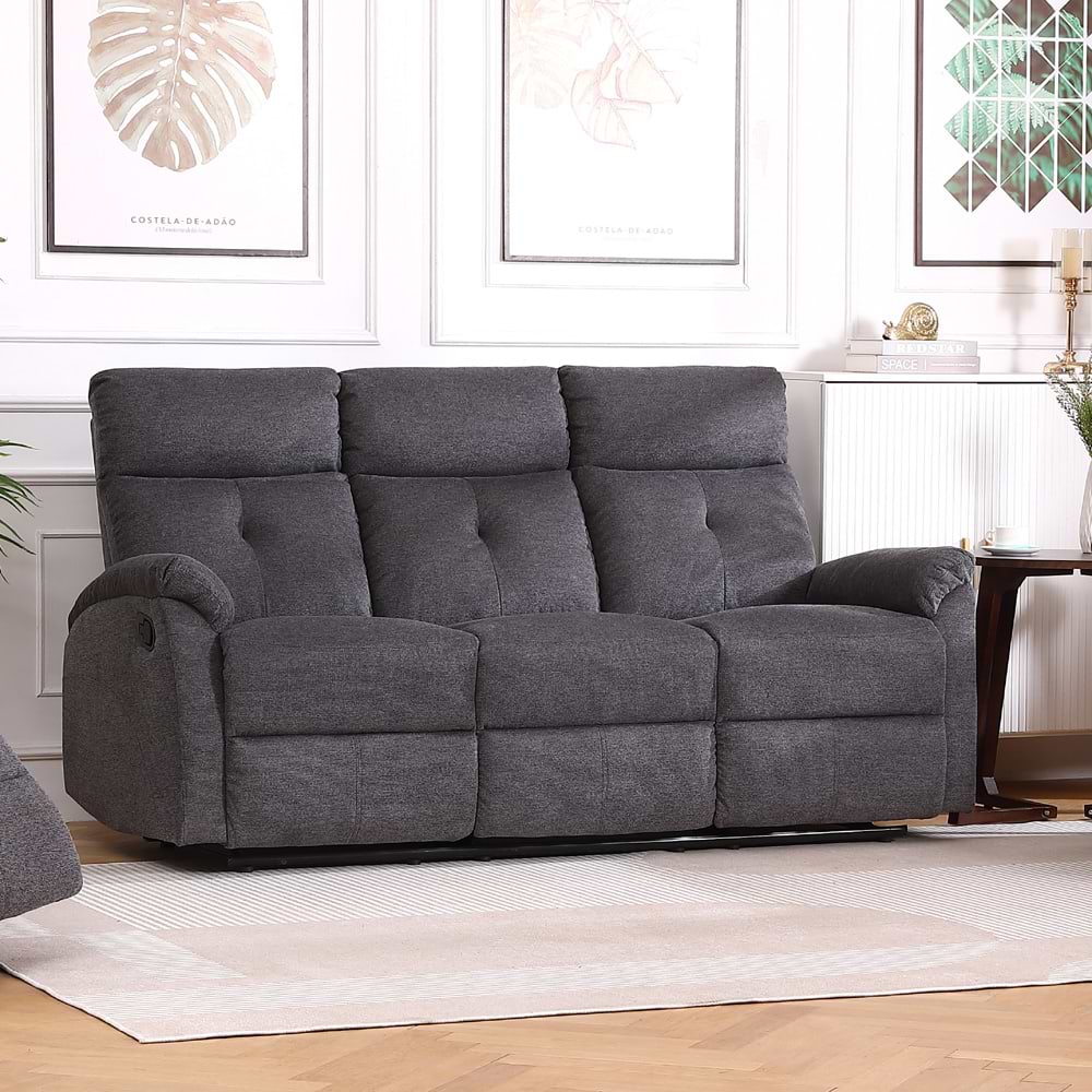 ספה תלת מושבית עם הדומים נשלפים Home Decor קרוליין אפור