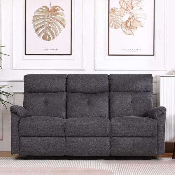 ספה תלת מושבית עם הדומים נשלפים Home Decor קרוליין אפור