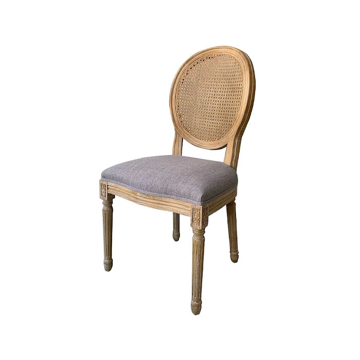 כיסא משענת עגולה ראטן - בד אפור כהה XMS-CB2662B ZN123-19 RATTAN