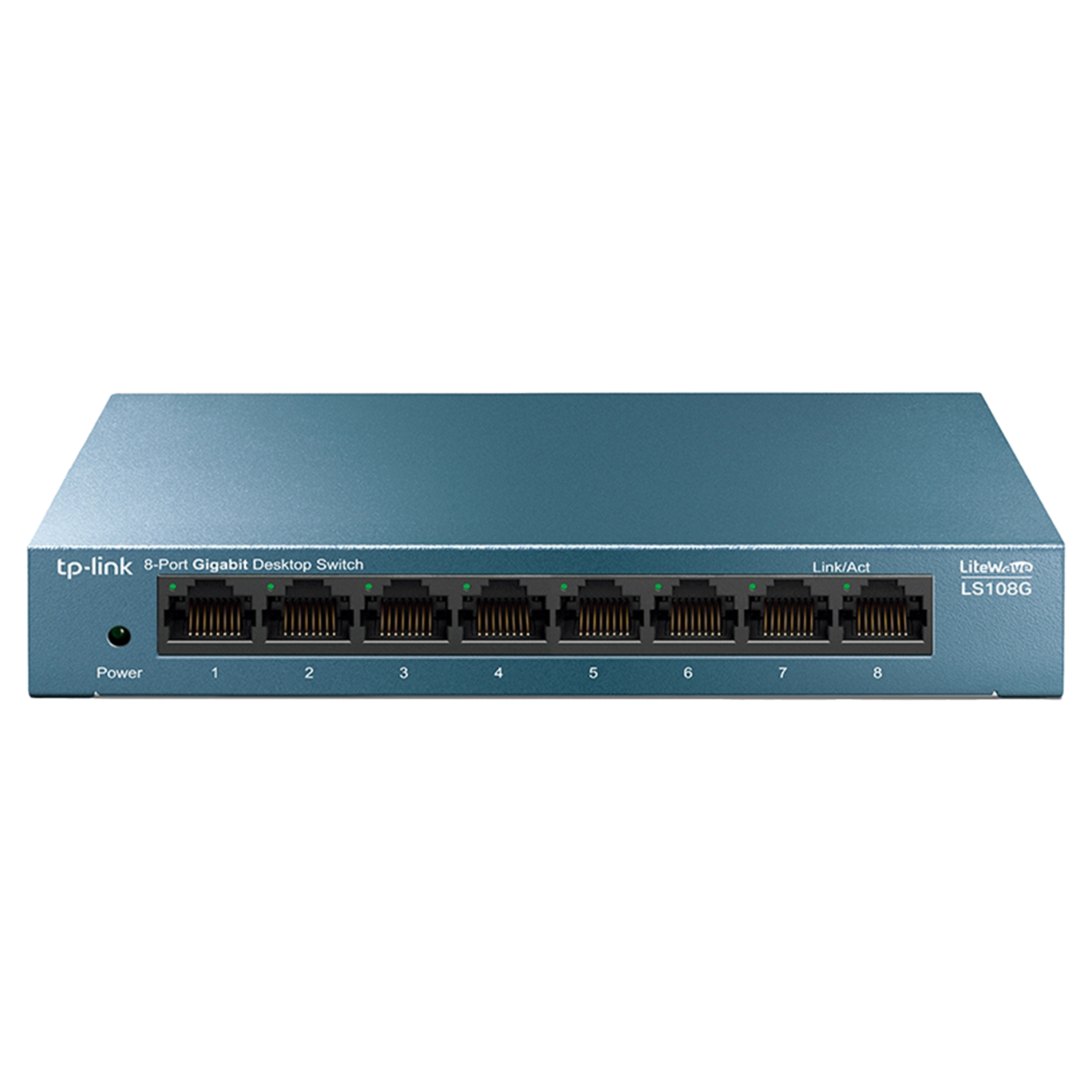 מתג שולחני 8 כניסות TP-Link LS108G Desktop Network Switch 10/100/1000Mbps - בצבע כחול שלוש שנות אחריות ע