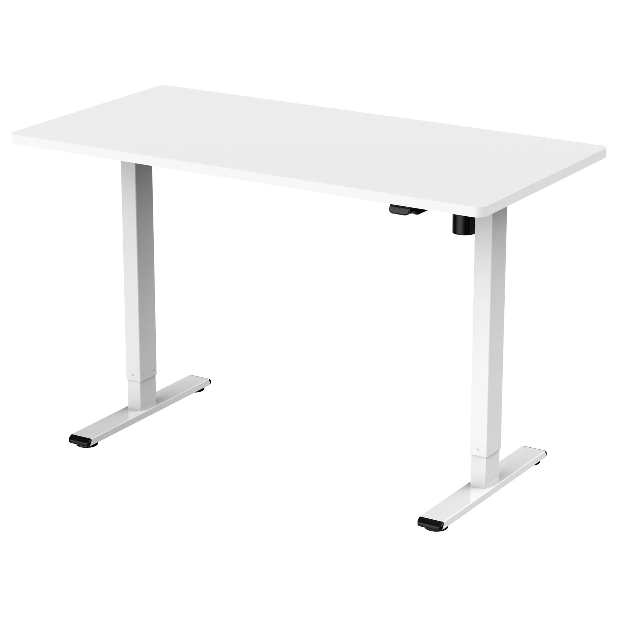 שולחן חשמלי- חד מנועי 140 ס''מ רגל לבן פלטה לבנה KEISAR