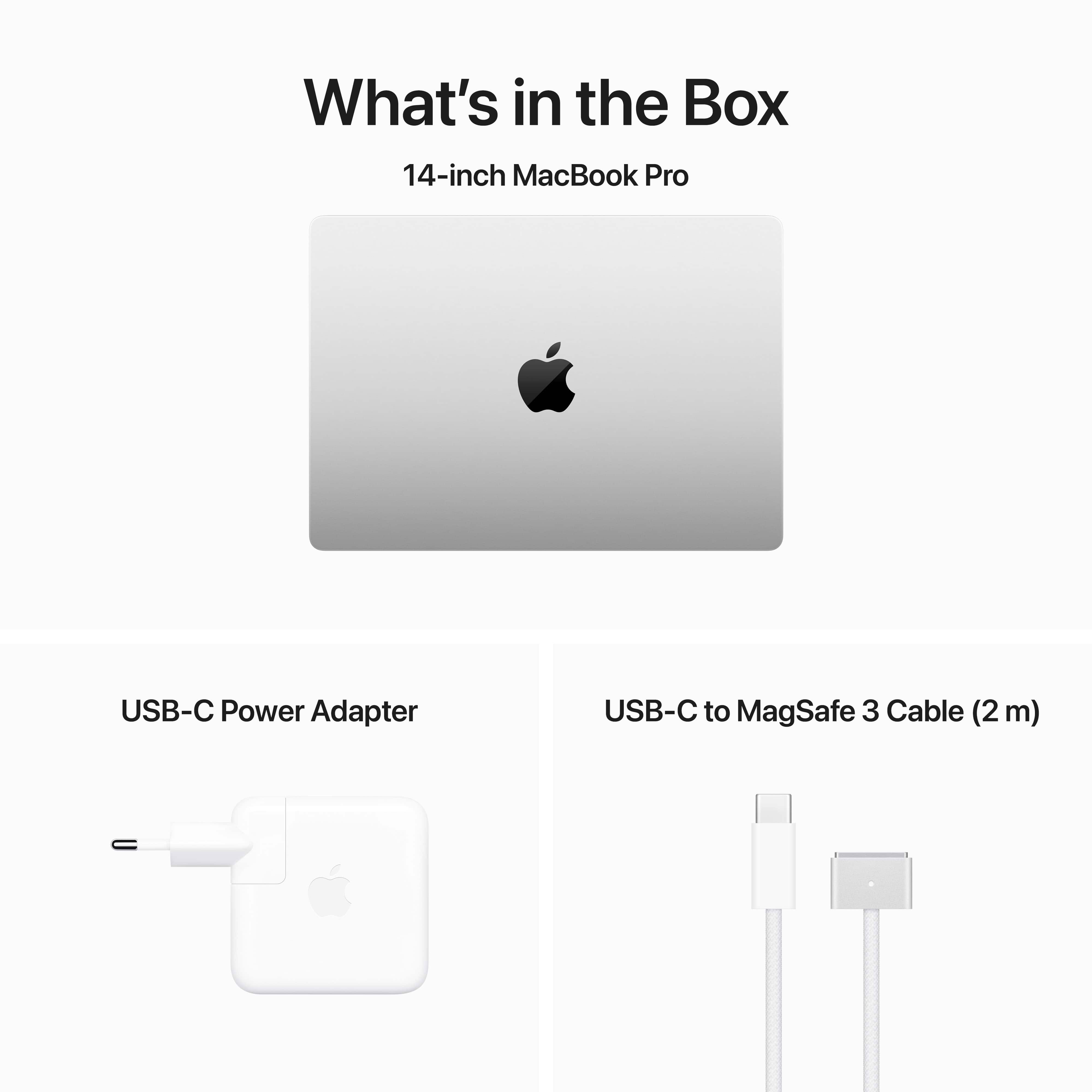 מחשב נייד Apple MacBook Pro 14 - MR7J3HB/A M3 chip 8‑core CPU and 10‑core GPU 512GB SSD 8GB RAM - צבע כסוף שנה אחריות ע