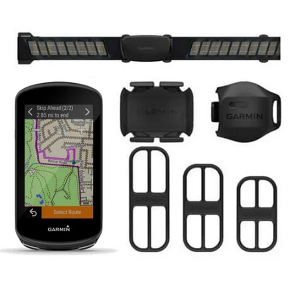 מחשבון רכיבה עם רצועת דופק Garmin Bundle Edge 1030 Plus GPS - צבע שחור שנה אחריות ע