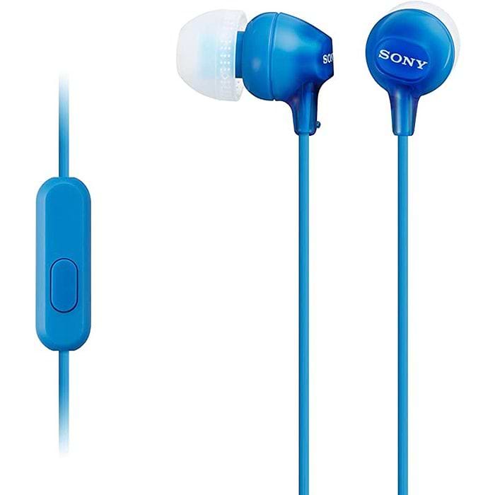 אוזניות חוטיות Sony MDR-EX15AP - צבע כחול שנה אחריות עי היבואן הרשמי