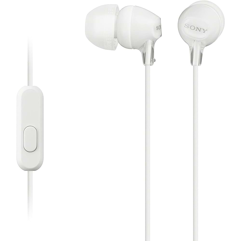 אוזניות חוטיות Sony MDR-EX15AP - צבע לבן שנה אחריות ע