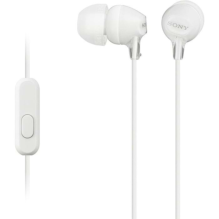 אוזניות חוטיות Sony MDR-EX15AP - צבע לבן שנה אחריות עי היבואן הרשמי