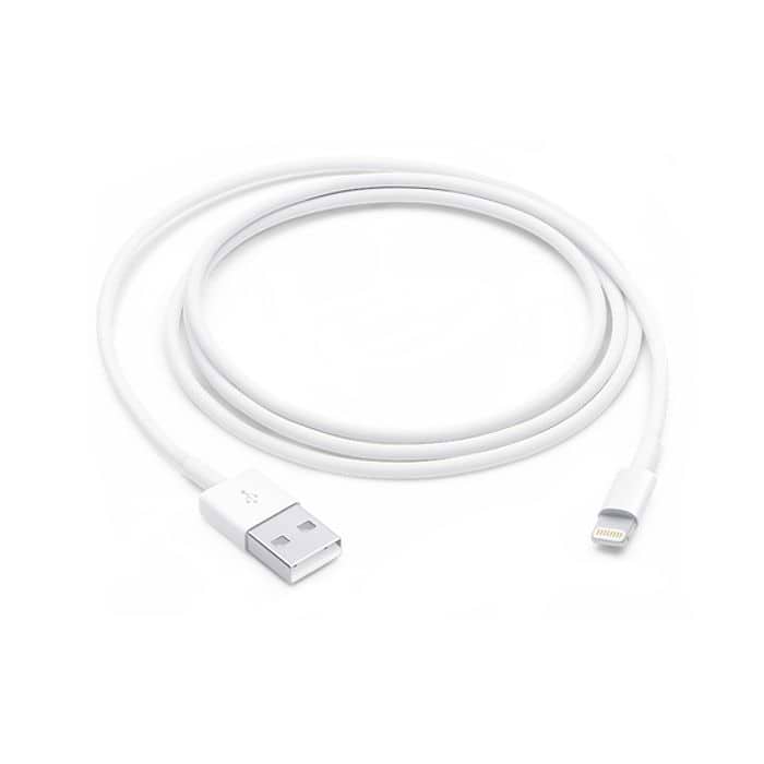 כבל טעינה וסנכרון Apple Lightning to USB Cable באורך מטר אחד - צבע לבן שנה אחריות עי היבואן הרשמי