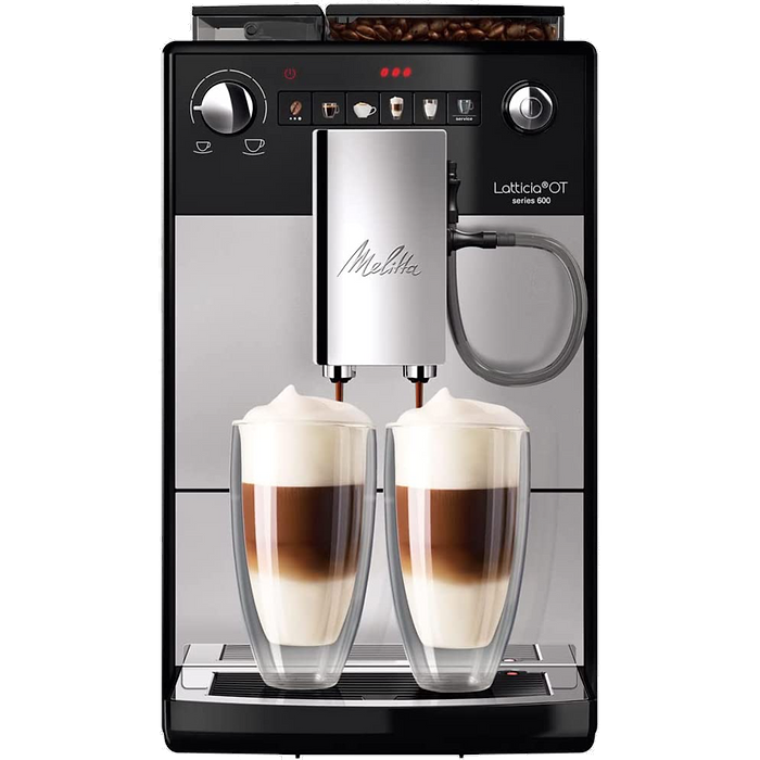 מכונת קפה אוטומטית למגוון משקאות בלחיצת כפתור Melitta Latticia - כסוף שנה אחריות עי קדמה קפה היבואן הרשמי 