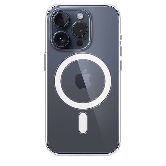 כיסוי מקורי ל- Apple iPhone 15 Pro Clear Case עם חיבור MagSafe - צבע שקוף