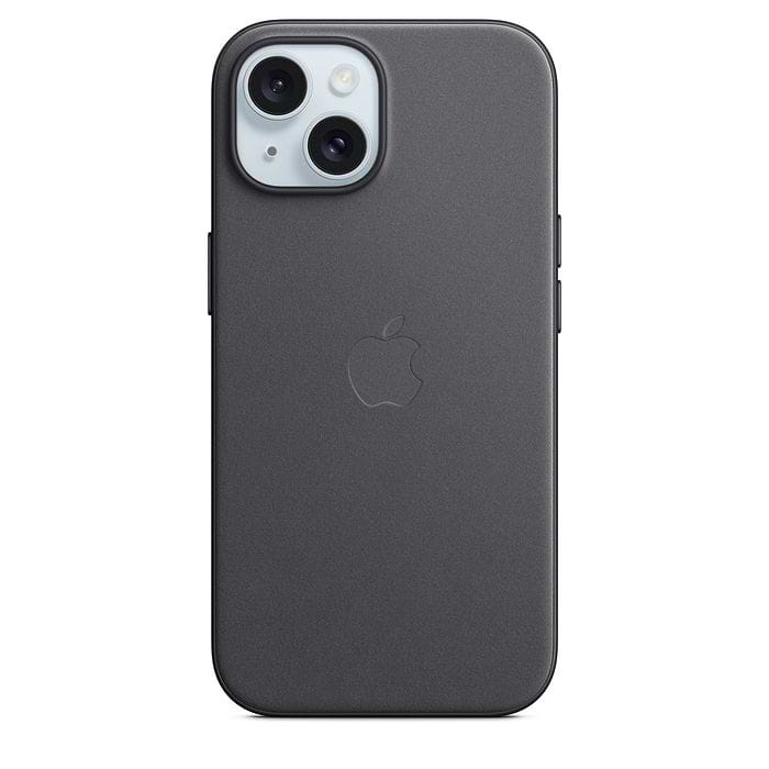 כיסוי מקורי ל- Apple iPhone 15 Plus FineWoven Case עם חיבור MagSafe - צבע שחור
