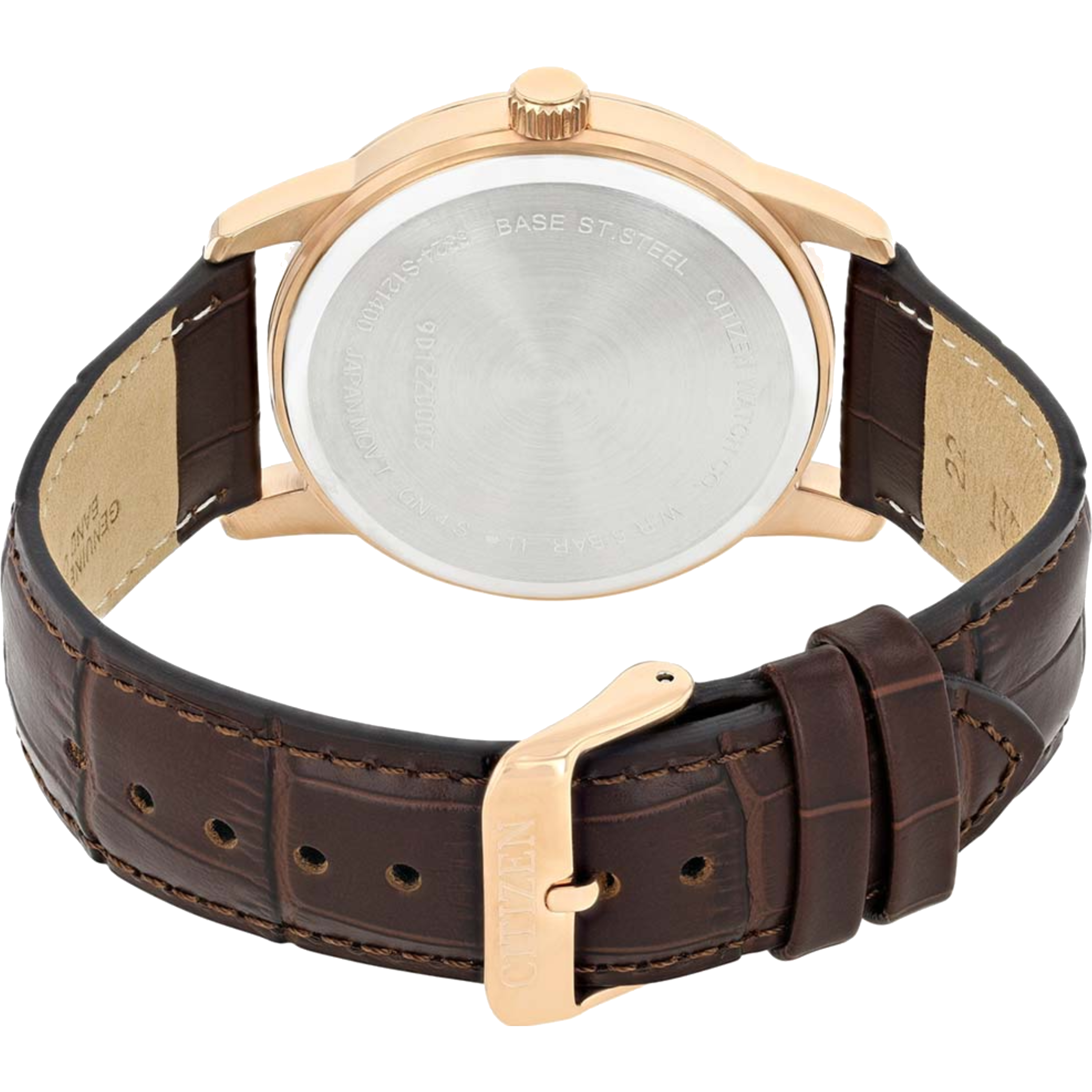 שעון יד לגבר Citizen AK5003-05A 42mm - צבע רוז גולד/עור חום אחריות לשנתיים
