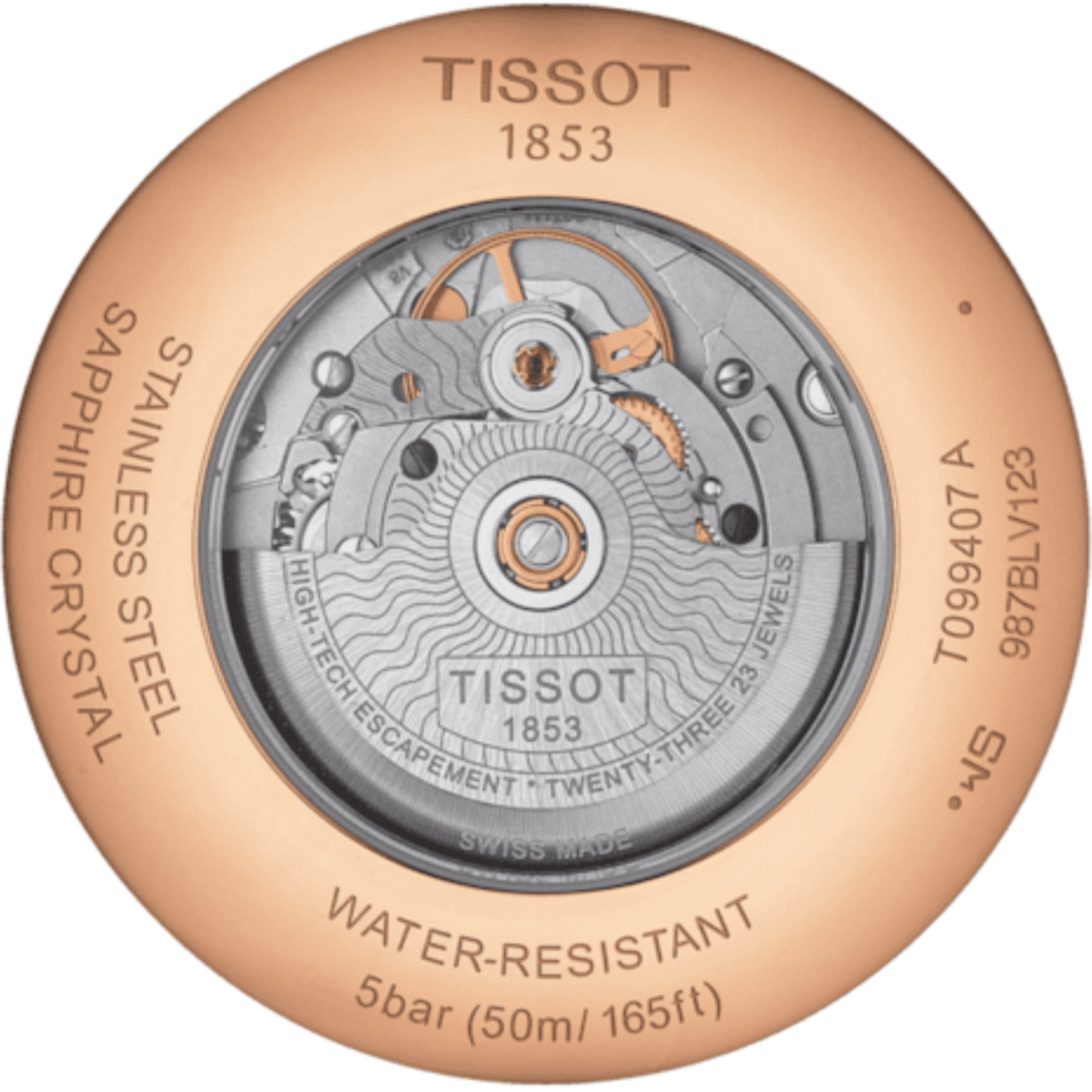 שעון יד לגבר אוטומטי TISSOT T099.407.36.037.00 42mm צבע רוזגולד/עור חום/תאריך - אחריות לשנתיים