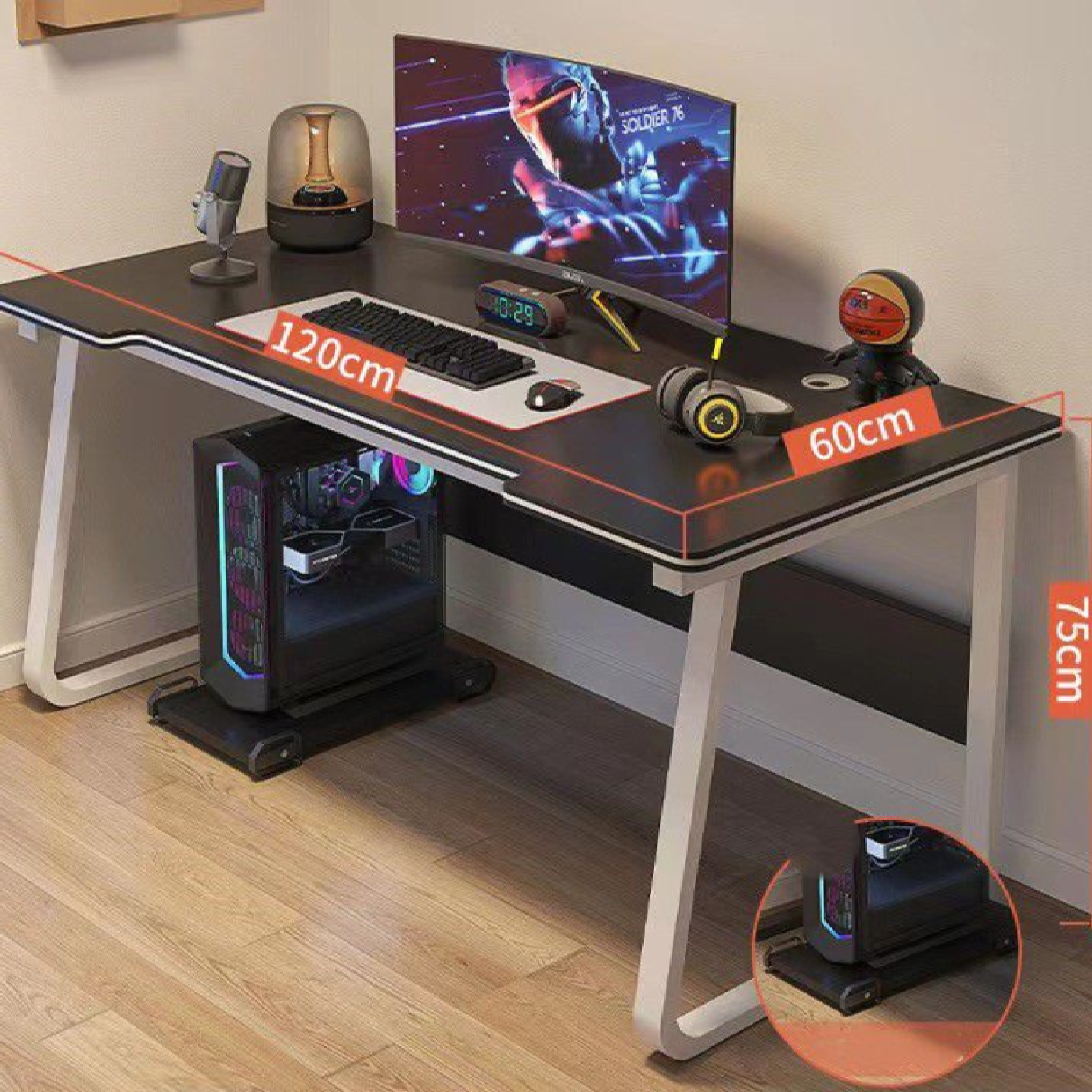 שולחן מחשב וכתיבה גיימרים רוחב 120 ס