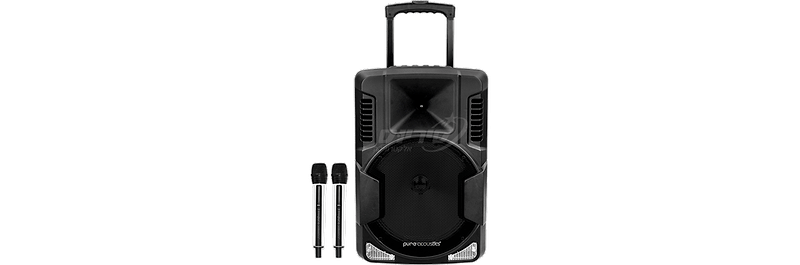 בידורית 15' עם 2 מיקרופנים אלחוטיים PURE ACOUSTICS דגם STB-152 צבע שחור