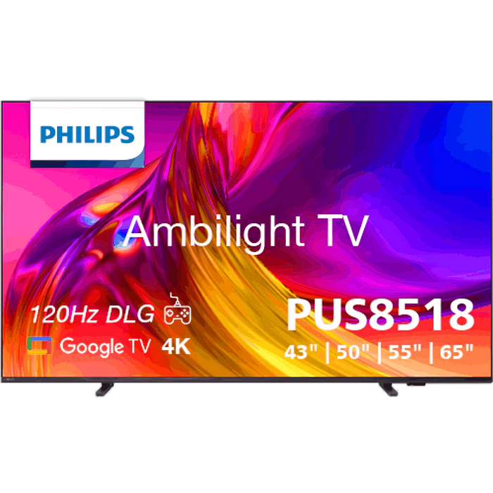 טלוויזיה חכמה 55 Philips LED 4K HD 55PUS8518/12  - שנתיים אחריות עי היבואן הרשמי 