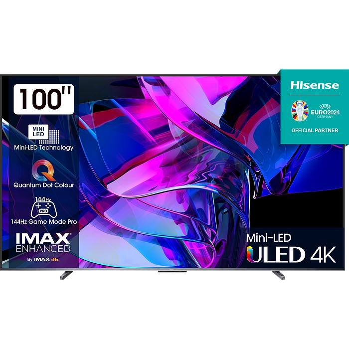 טלוויזיה חכמה 100 אינץ' Hisense 100U7KQ Smart TV 4k Mini Led - שלוש שנים אחריות עי היבואן הרשמי 
