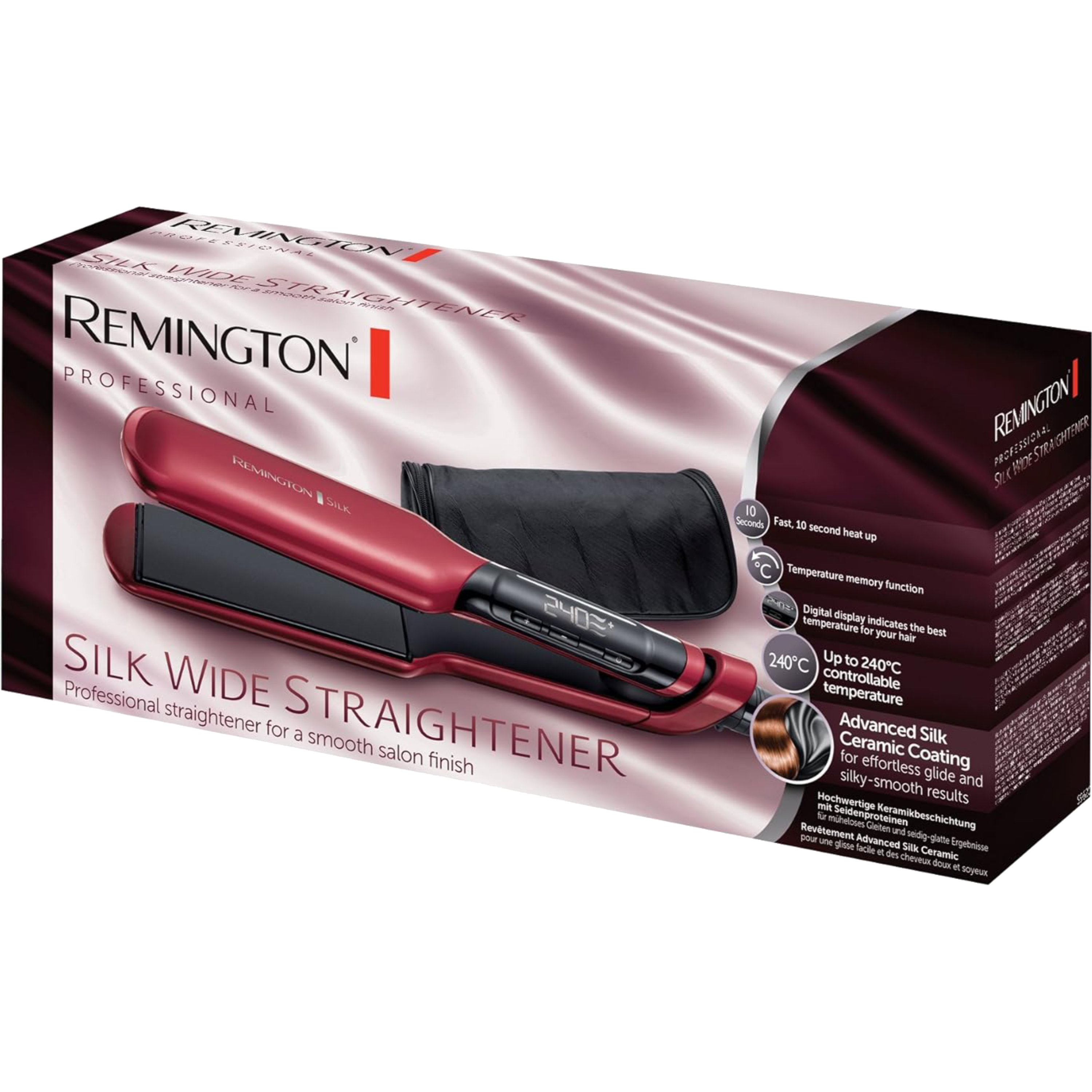 מחליק שיער משי קרמי רחב Remington S9620 Silk Wide  - אחריות ע