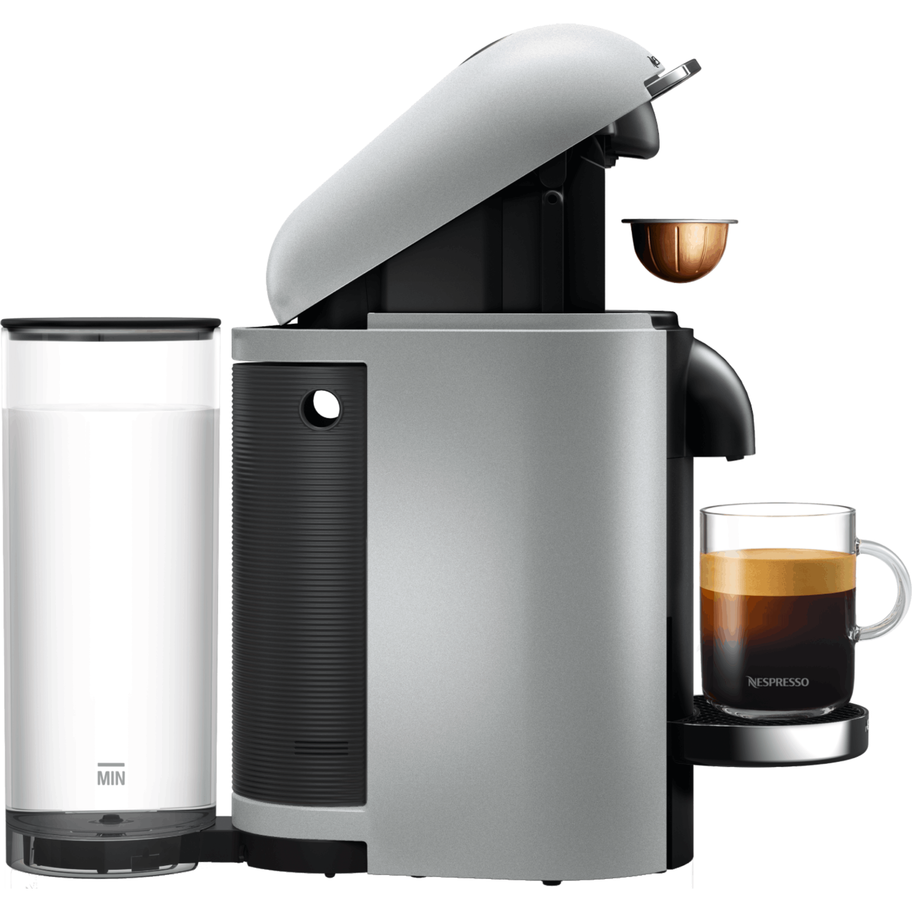 מכונת קפה Nespresso GCB2 Vertuo Plus - צבע כסוף שנה אחריות ע