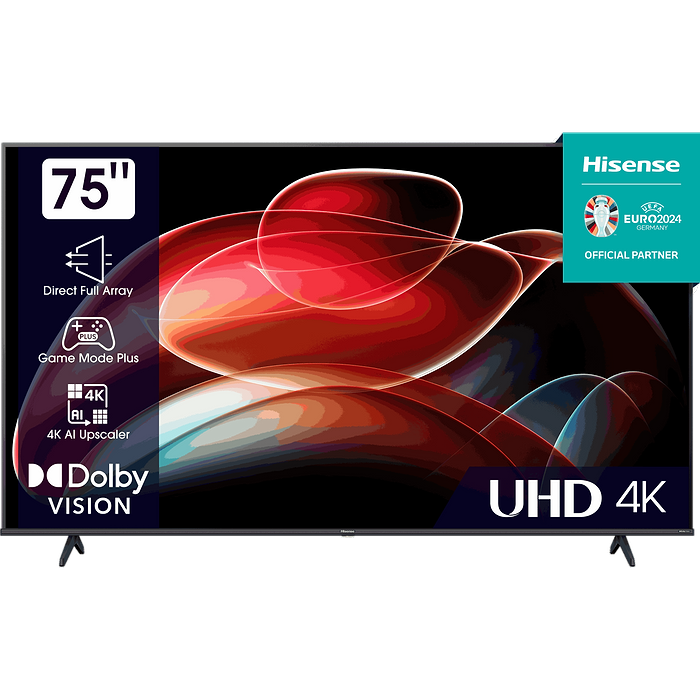 טלוויזיה חכמה 75 אינץ' Hisense 75A6K Smart TV 4k DLED - שלוש שנים אחריות עי היבואן הרשמי 