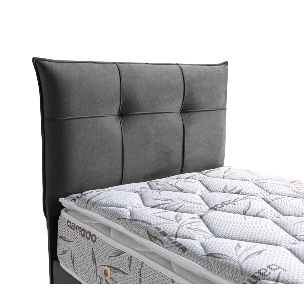 מיטת יחיד בריפוד בד קטיפתי עם ארגז מצעים ניקול אפור דגם Home decor 90/190