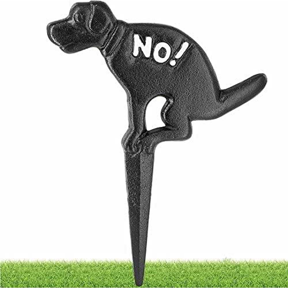 שלט כלב למדשאות ברזל שחור טיפות טבע