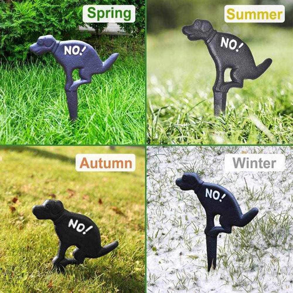 שלט כלב למדשאות ברזל שחור טיפות טבע
