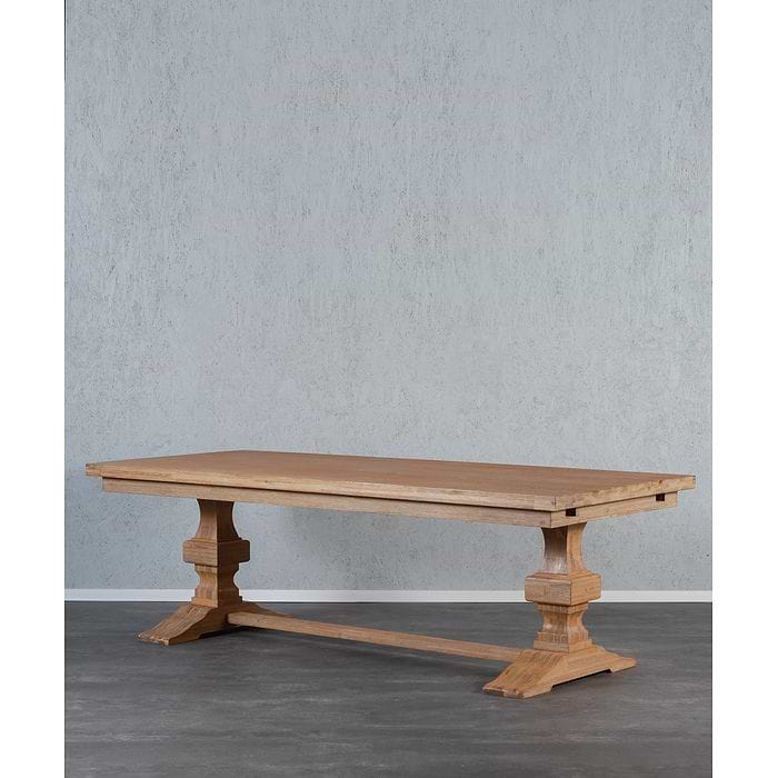 שולחן אוכל אבירים 2 מטר מעץ מלא מקולקציית נורמנדי Woodnet PRO PRO D05-EXT200-300