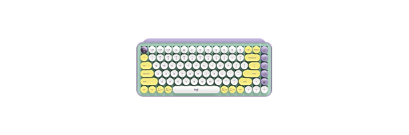 מקלדת מכאנית Logitech POP Keys 2.4Ghz/Bluetooth - צבע סגול לבן שנתיים אחריות...