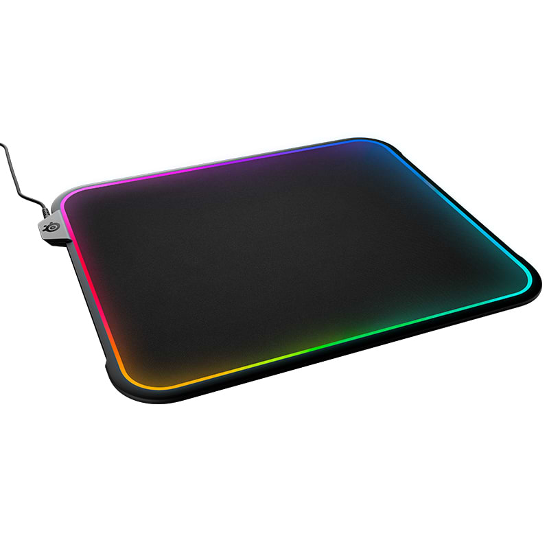 משטח גיימינג קשיח SteelSeries QcK Prism RGB XL עם תאורת RGB – צבע שחור שנתיים אחריות יבואן רשמי 