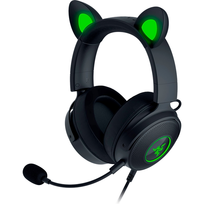 אוזניות גיימינג חוטיות Razer Kraken Kitty V2 Pro RGB - צבע שחור שנתיים אחריות עי היבואן הרשמי