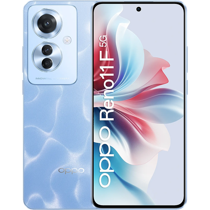 סמארטפון Oppo Reno 11F 5G 256GB 8GB RAM CPH2603 - צבע כחול ים שנתיים אחריות עי היבואן הרשמי