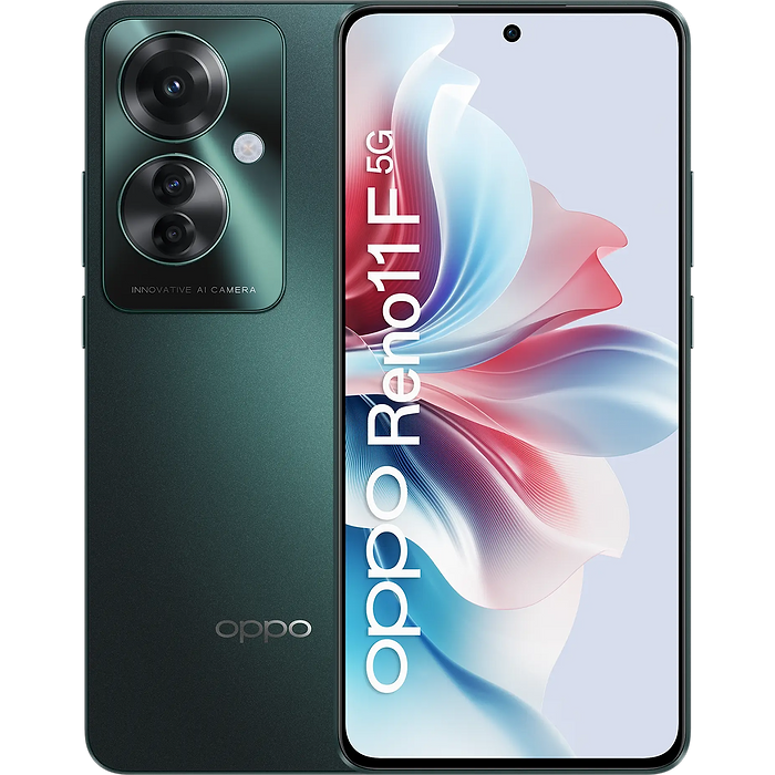 סמארטפון Oppo Reno 11F 5G 256GB 8GB RAM CPH2603 - צבע ירוק דקל שנתיים אחריות עי היבואן הרשמי