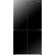 מקרר 4 דלתות מקפיא תחתון 609 ליטר Hisense RQ72-BGK עם מנגנון שבת מהדרין - גימור זכוכית שחורה שנה אחריות ע