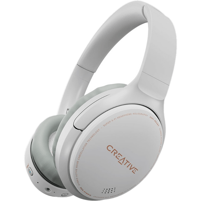 אוזניות אלחוטיות עם ביטול רעשים 40 ממ Creative Zen Hybrid ANC - צבע לבן שנה אחריות עי יבואן הרשמי
