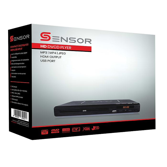 נגן DVD דגם Sensor LP-007L - צבע שחור
