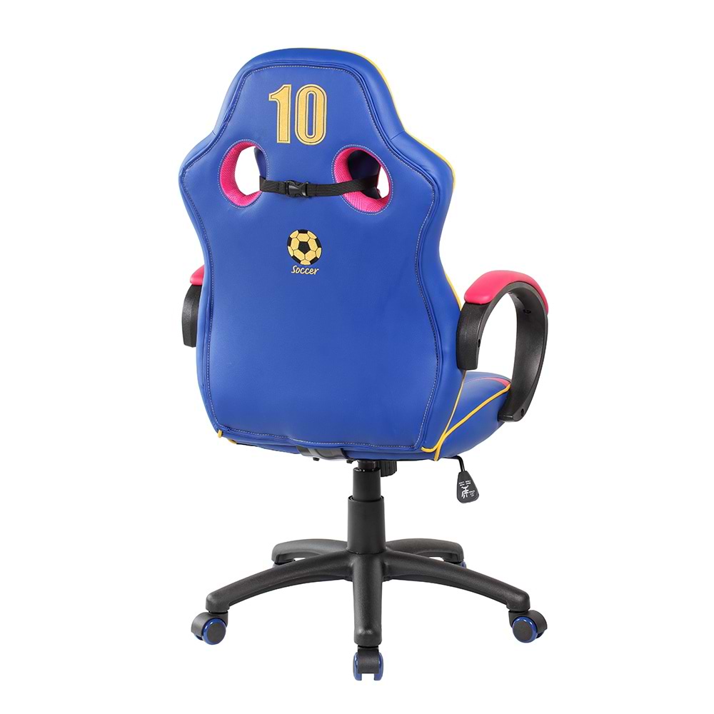 כיסא גיימינג ארגונומי ובטיחותי עם כרית כחול/אדום דגם SPIDER GOAL