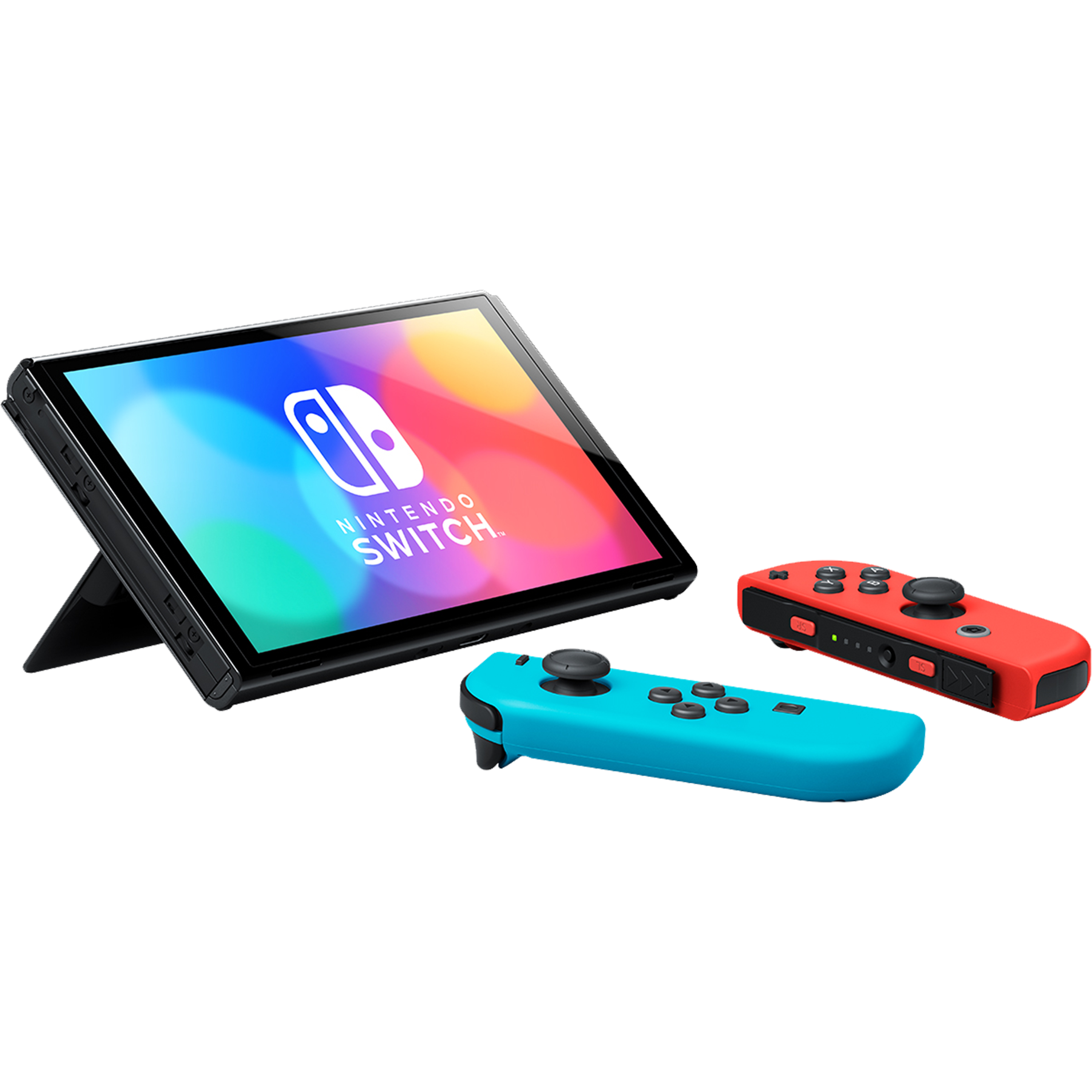 באנדל קונסולת Nintendo Switch OLED הכולל משחק Mario Kart 8 Deluxe ומנוי Nintendo Switch Online ל-3 חודשים - צבע כחול ואדום שנתיים אחריות ע
