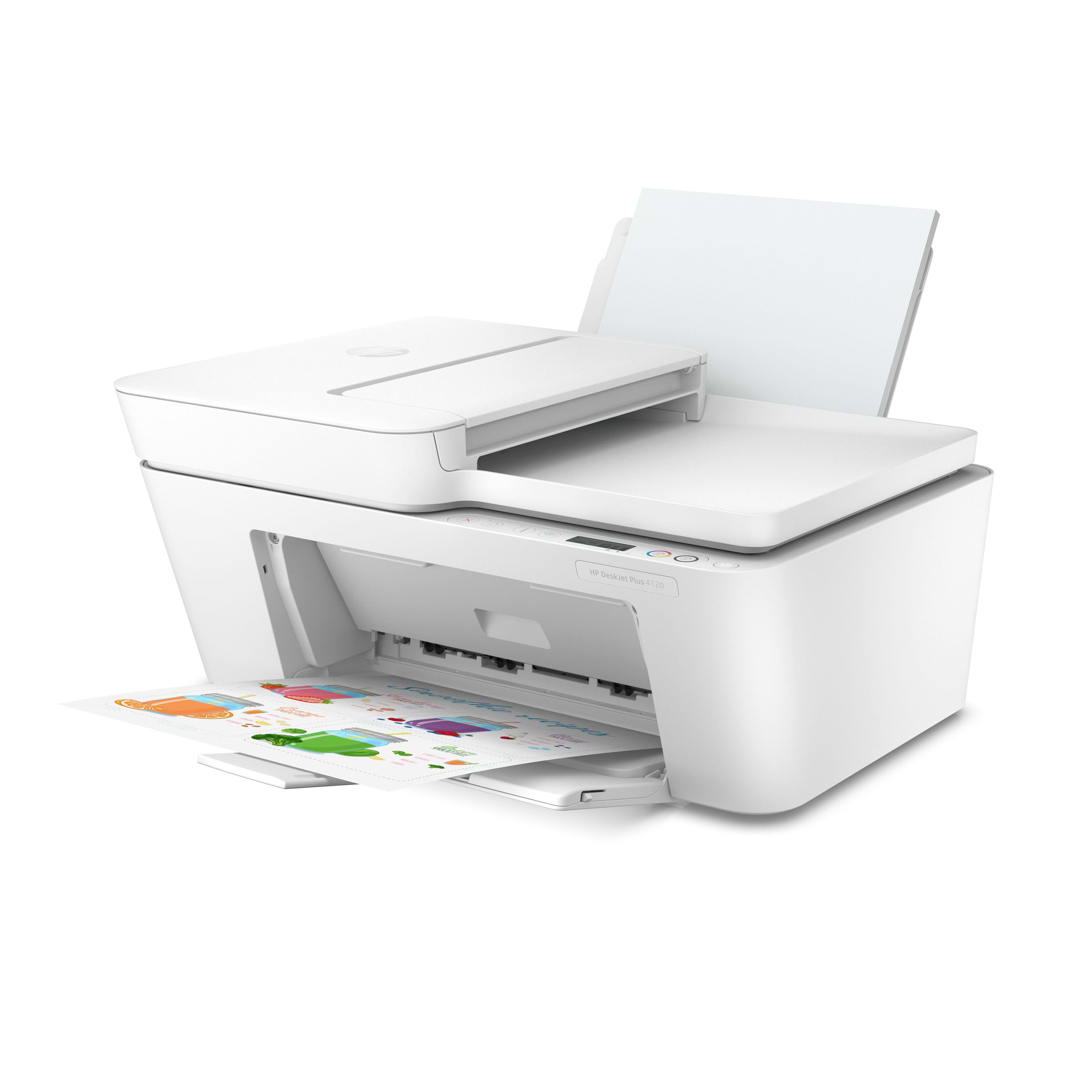 מדפסת משולבת  HP DeskJet Plus 4120 AIO - צבע לבן שנה אחריות ע