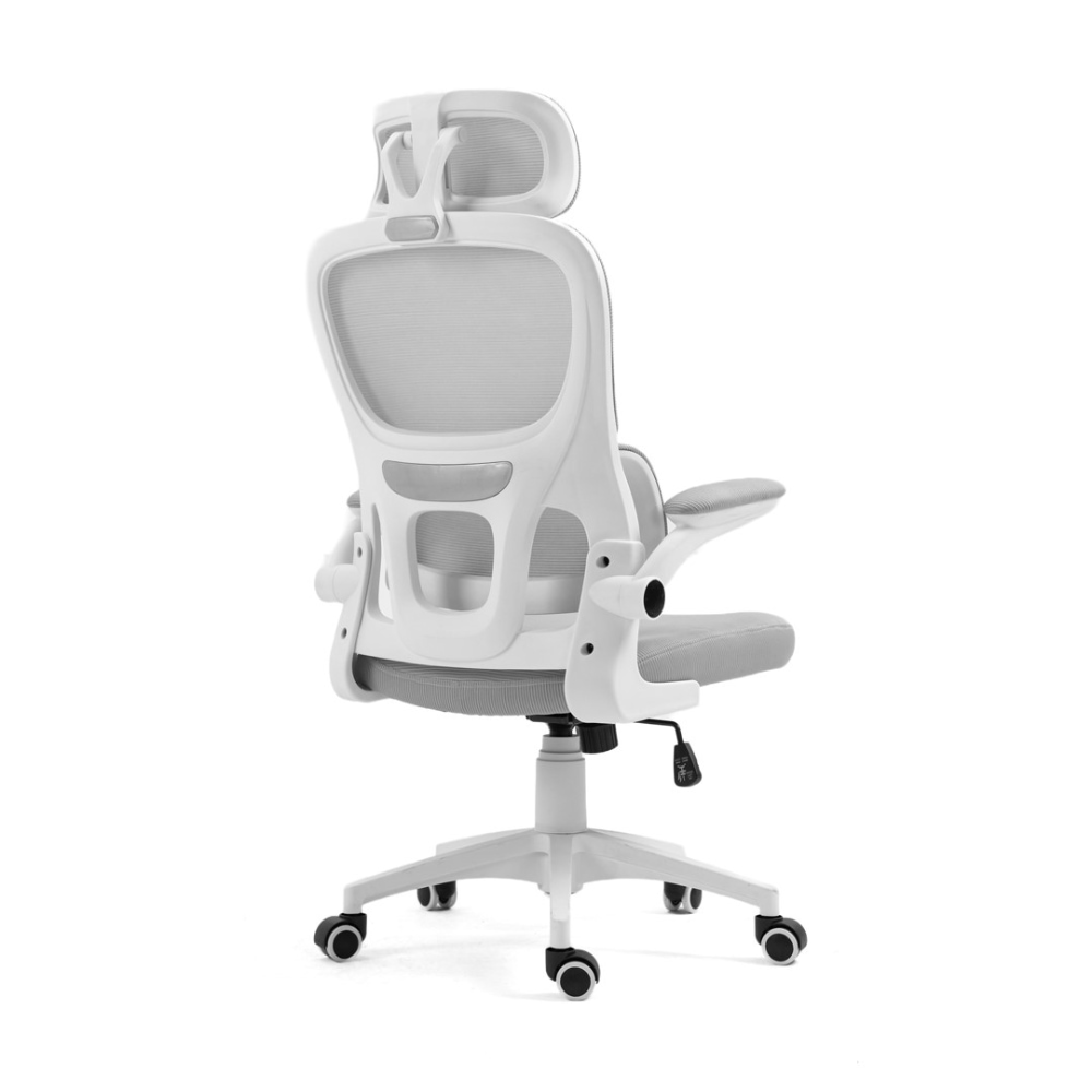 כיסא מנהלים ארגונומי עם גב רשת ומשענת ראש Comfort4U CH-35-TAMIR-WT/GR - צבע לבן ואפור שנה אחריות ע