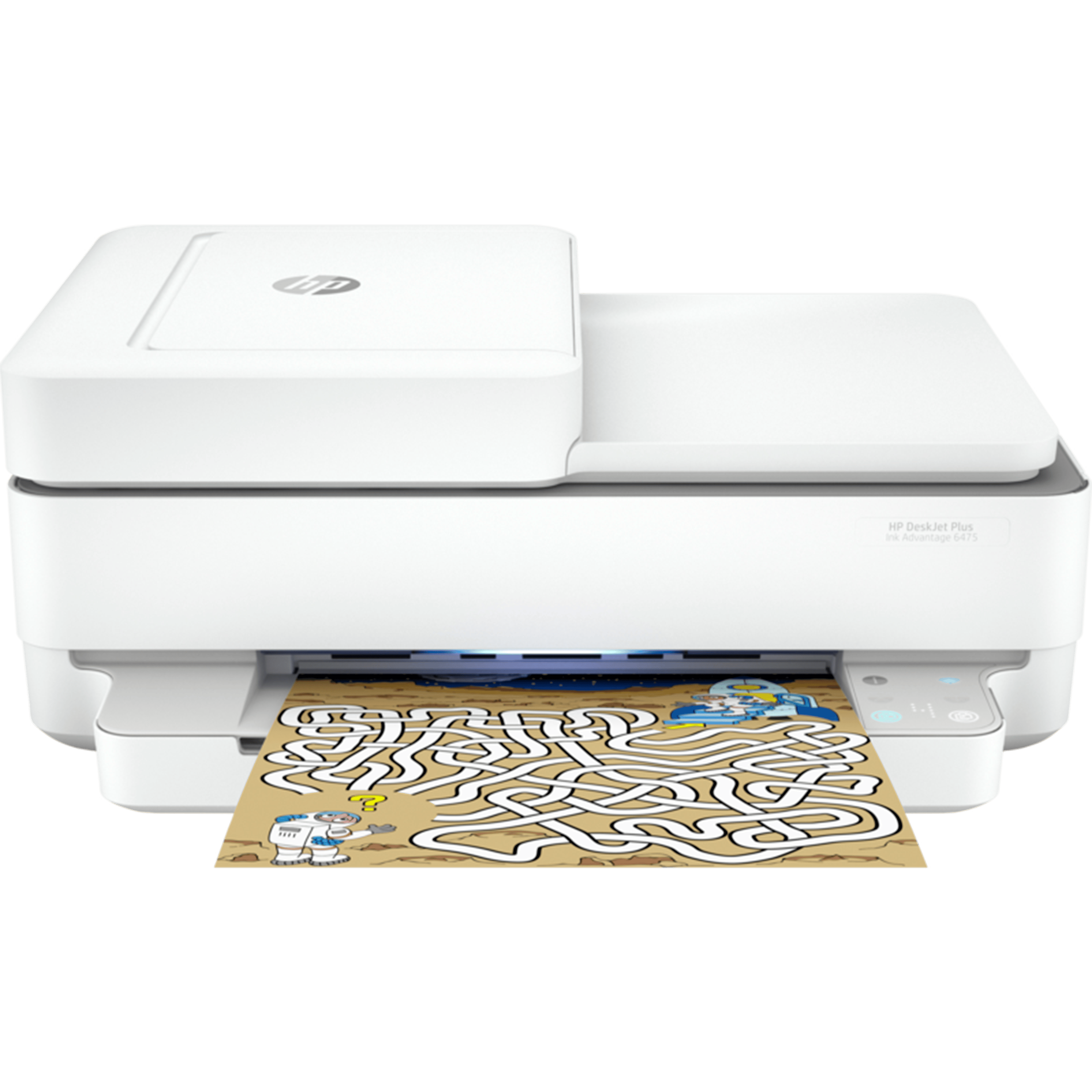 מדפסת אלחוטית משולבת HP DeskJet Plus Ink Advantage 6475 All-in-One - צבע לבן שנה אחריות ע