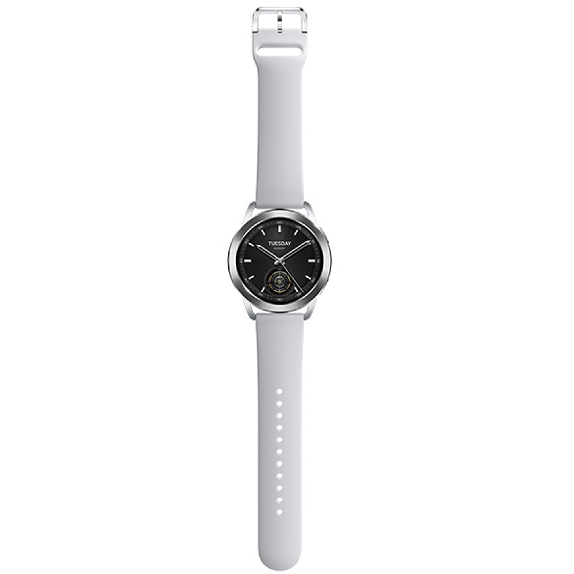 שעון ספורט חכם Xiaomi Watch S3 - מארז כסוף ורצועת גומי פלואורין אפורה - שנה אחריות ע