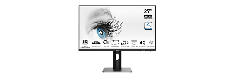 מסך מחשב 27' MSI Pro MP273QP IPS WQHD 1ms 75Hz - צבע שחור שלוש שנות אחריות...