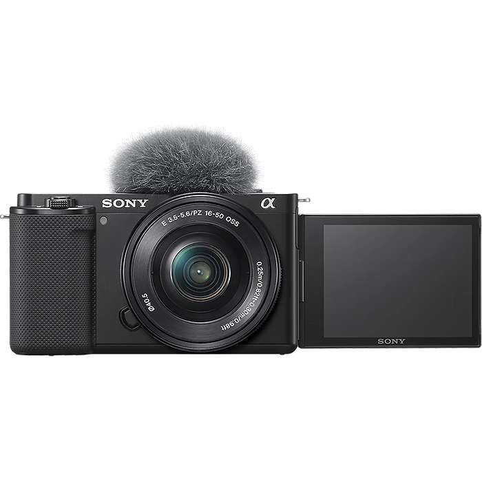 מצלמה דיגיטלית ללא מראה כולל עדשה Sony ZV-E10 E PZ 16-50mm f/3.5-5.6 OSS - צבע שחור שלוש שנות אחריות עי היבואן הרשמי