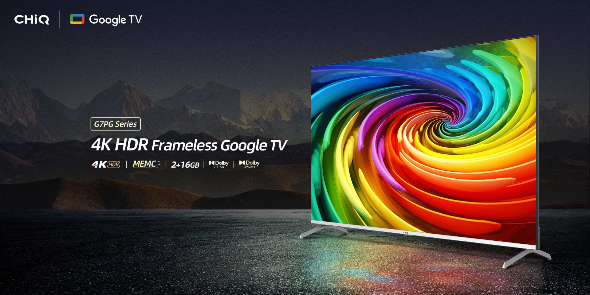 טלוויזיה חכמה CHiQ 50" U50G7PG Google TV 4K UHD - שנתיים אחריות ע"י אלקטרה היבואן הרשמי