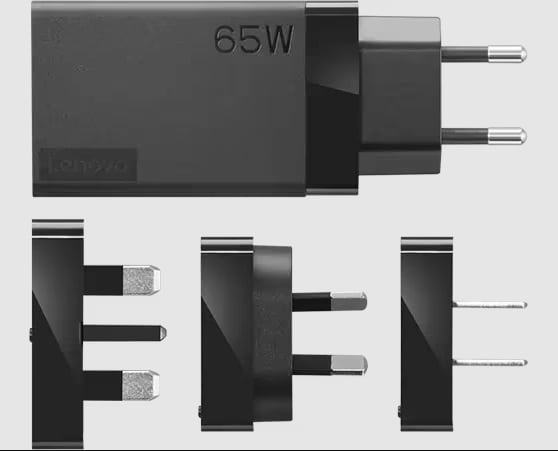 מטען למחשב נייד Lenovo 65W USB-C AC Travel Adapter (IL) - צבע שחור שנה אחריות ע"י יבואן הרשמי