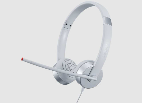 אוזניות Lenovo 100 Stereo Analogue Headset - צבע לבן שנה אחריות ע"י יבואן הרשמי