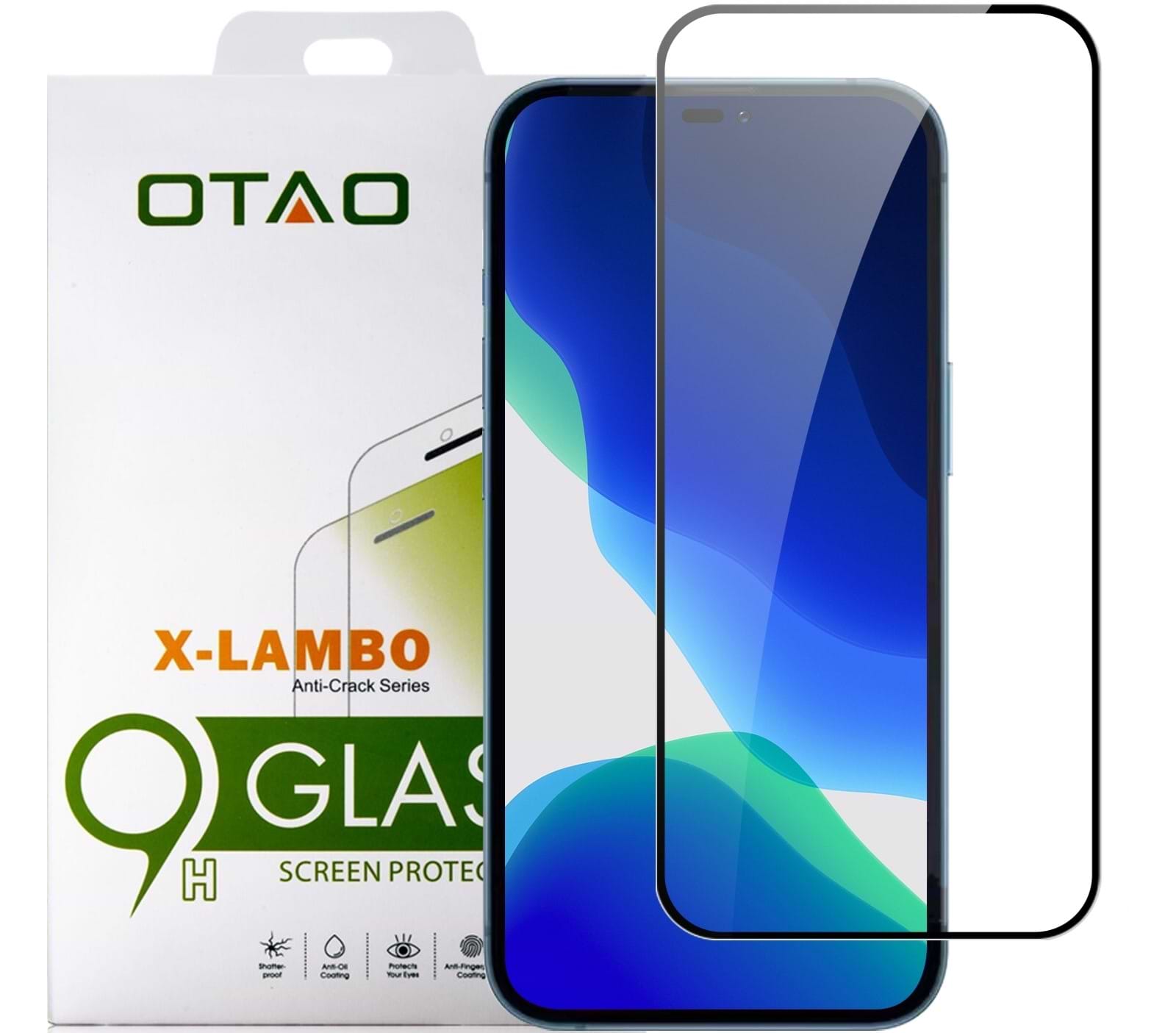 מגן זכוכית OTAO_ iPhone 14 Pro דגם 2.5 D שחור