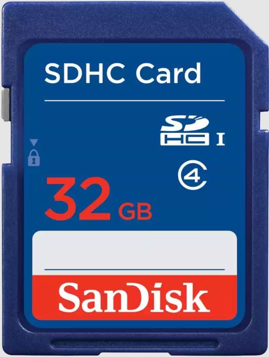 כרטיס זיכרון בנפח SanDisk 32GB SD סנדיסק