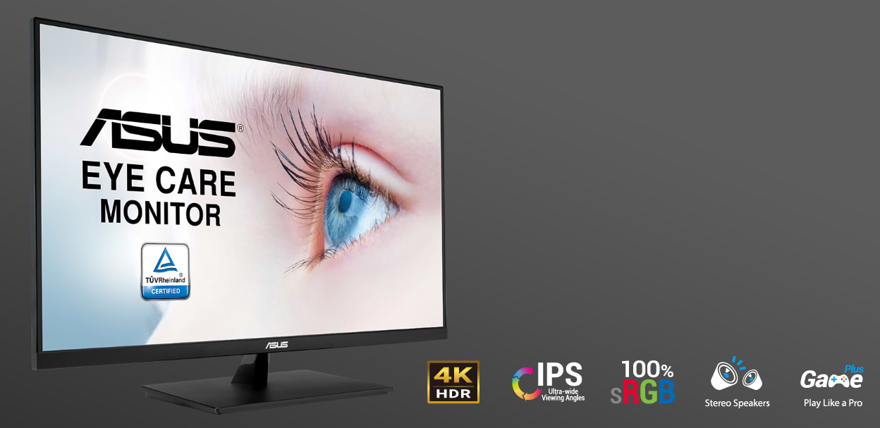 מסך מחשב 31.5'' Asus VP32UQ IPS 4K UHD HDR10 4ms - צבע שחור שלוש שנות אחריות ע"י היבואן הרשמי