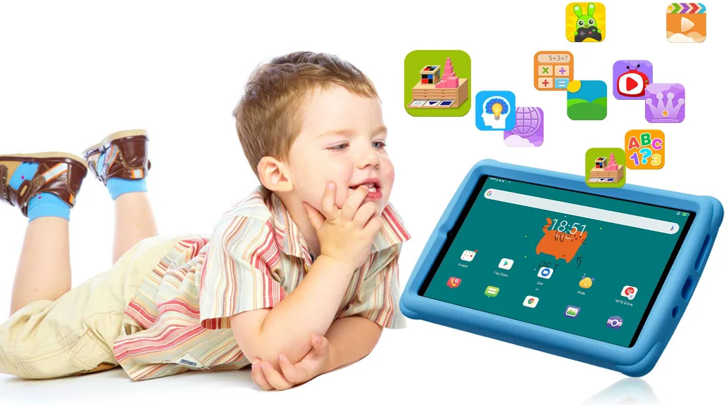 טאבלט קשיח לילדים Blackview Tab 60 Kids 128GB 4GB RAM 4G LTE + WiFi - צבע כחול שנתיים אחריות ע"י היבואן הרשמי